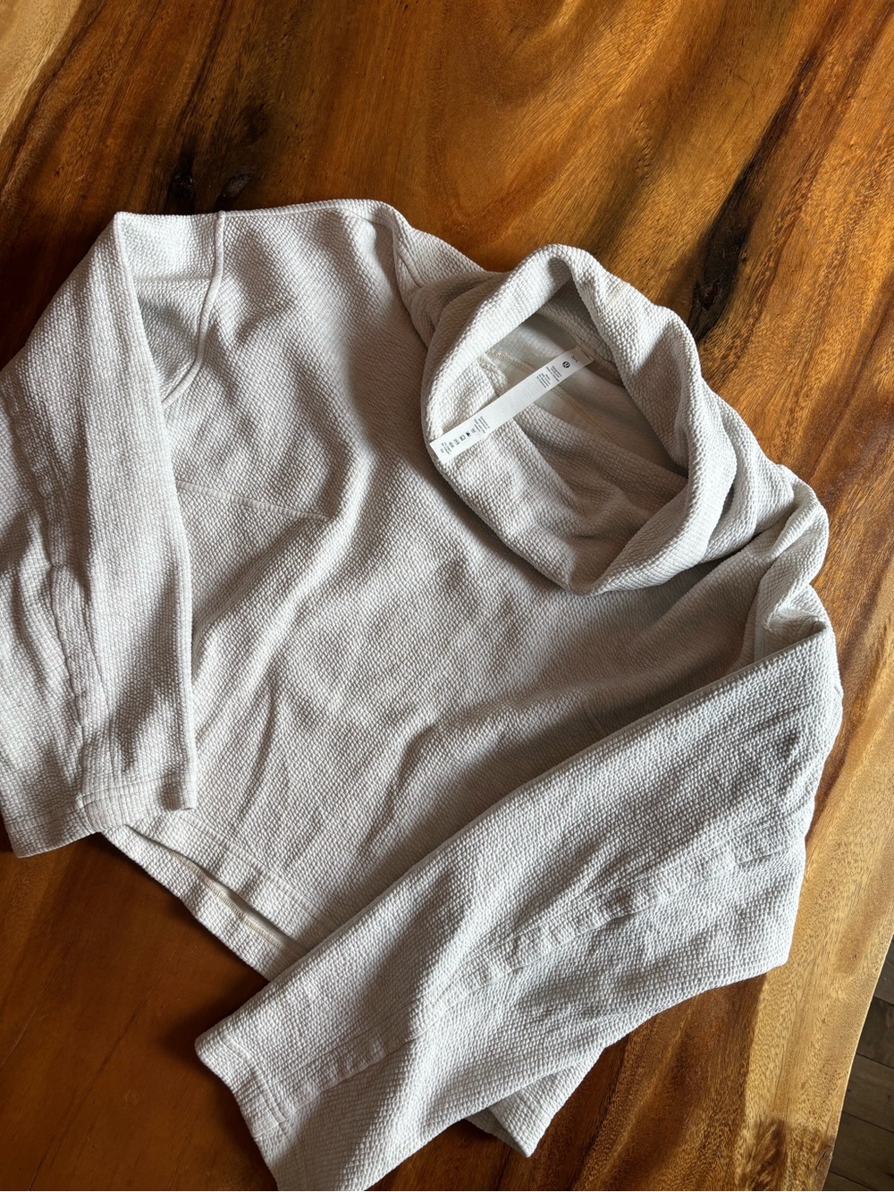 lululemon athletica Light Gray Cropped Waffle Knit Sweater